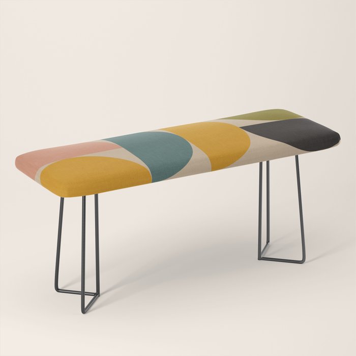 abstract mid mod half circles Bench Gallery Image 1