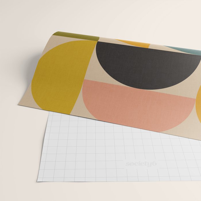 abstract mid mod half circles Wrapping Paper Gallery Image 2