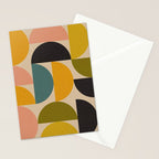 abstract mid mod half circles Stationery Card Gallery Image 2