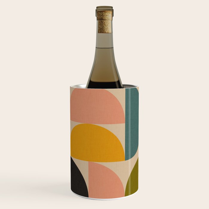 abstract mid mod half circles Wine Chiller Gallery Image 2