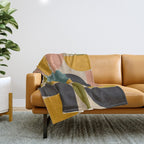 abstract mid mod half circles Throw Blanket Gallery Image 1