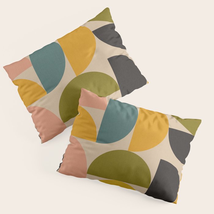 abstract mid mod half circles Pillow Sham Gallery Image 1