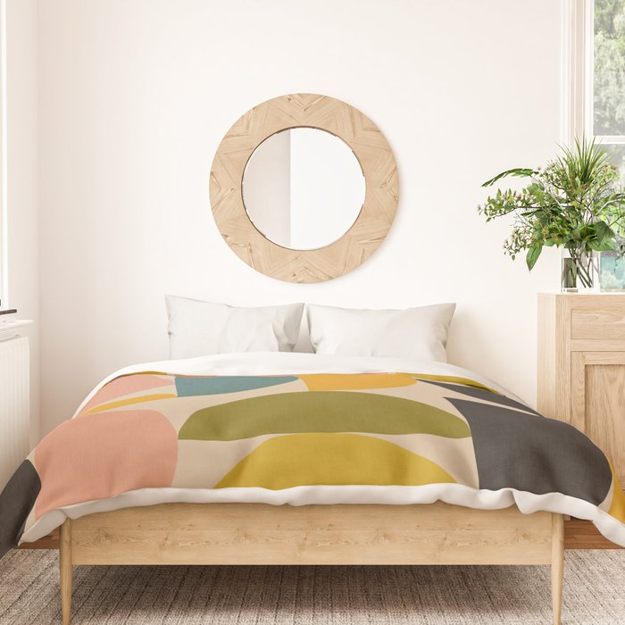 abstract mid mod half circles Duvet Cover Gallery Image 3