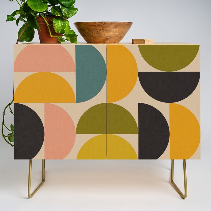 abstract mid mod half circles Credenza Gallery Image 1
