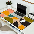 abstract mid mod half circles Desk Mat Gallery Image 2
