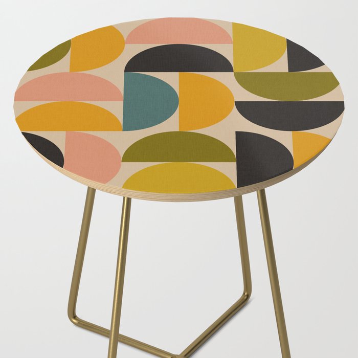 abstract mid mod half circles Side Table Gallery Image 2