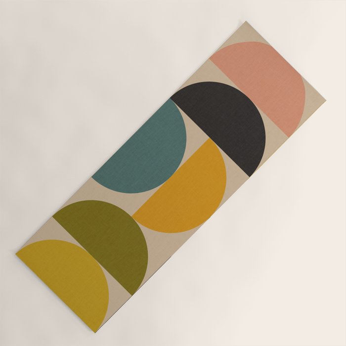 abstract mid mod half circles Yoga Mat Gallery Image 1