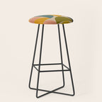 abstract mid mod half circles Stool Gallery Image 1