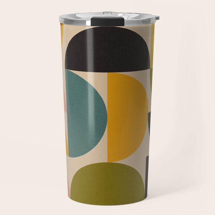 abstract mid mod half circles Travel Mug Gallery Image 1