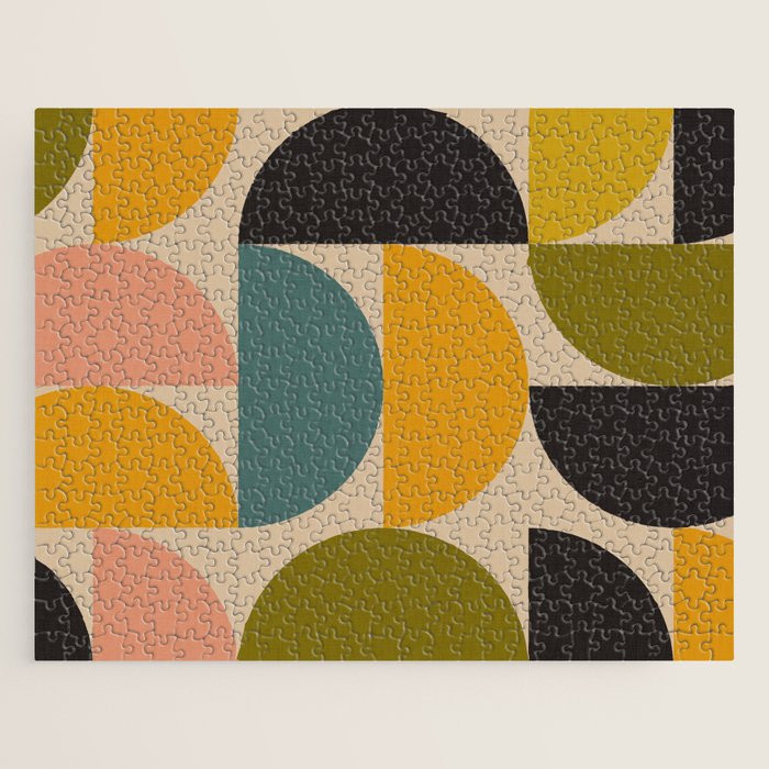 abstract mid mod half circles Jigsaw Puzzle Gallery Image 1