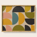 abstract mid mod half circles Serving Tray Gallery Image 1