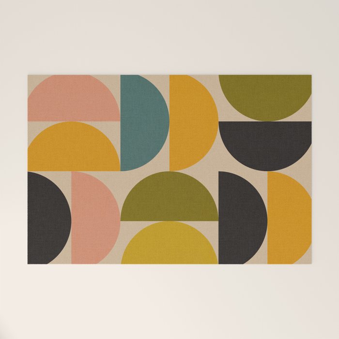 abstract mid mod half circles Welcome Mat Gallery Image 1