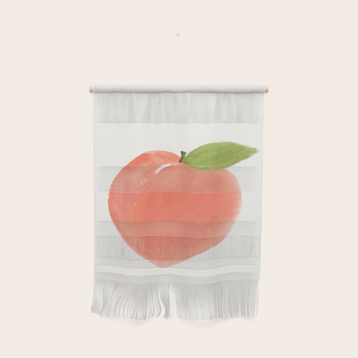 Peach - Fruit Watercolor Painting Wall Hanging Gallery Image 1