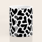Black and white love heart shape pattern Coffee Mug Gallery Image 4