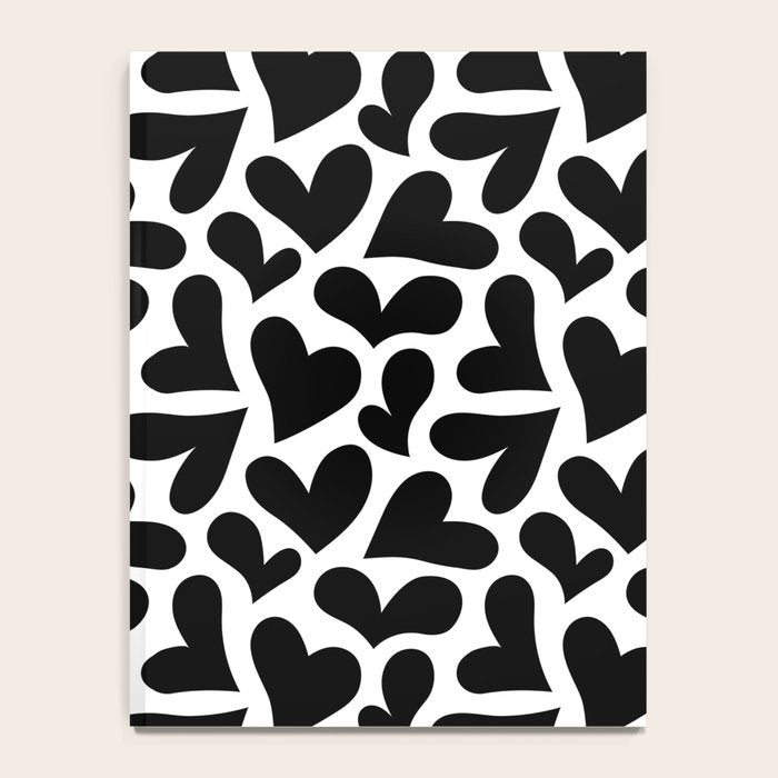 Black and white love heart shape pattern Notebook Gallery Image 4