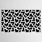 Black and white love heart shape pattern Tablecloth Gallery Image 2