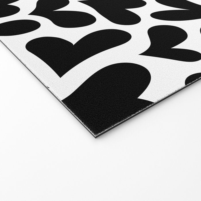 Black and white love heart shape pattern Welcome Mat Gallery Image 2