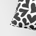 Black and white love heart shape pattern Pillow Sham Gallery Image 4