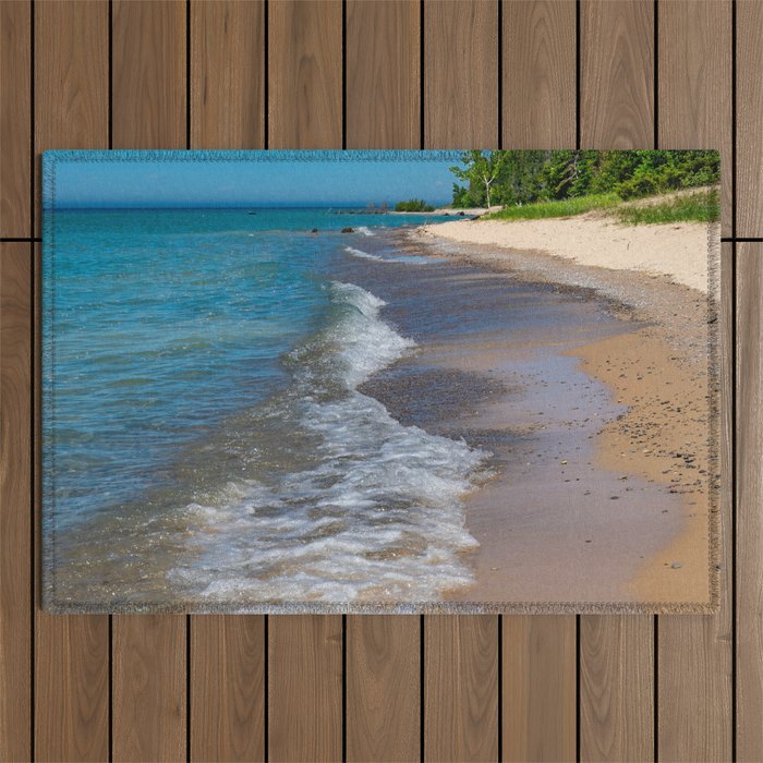 Lake Michigan Beach, Charlevoix - II Outdoor Rug Gallery Image 1