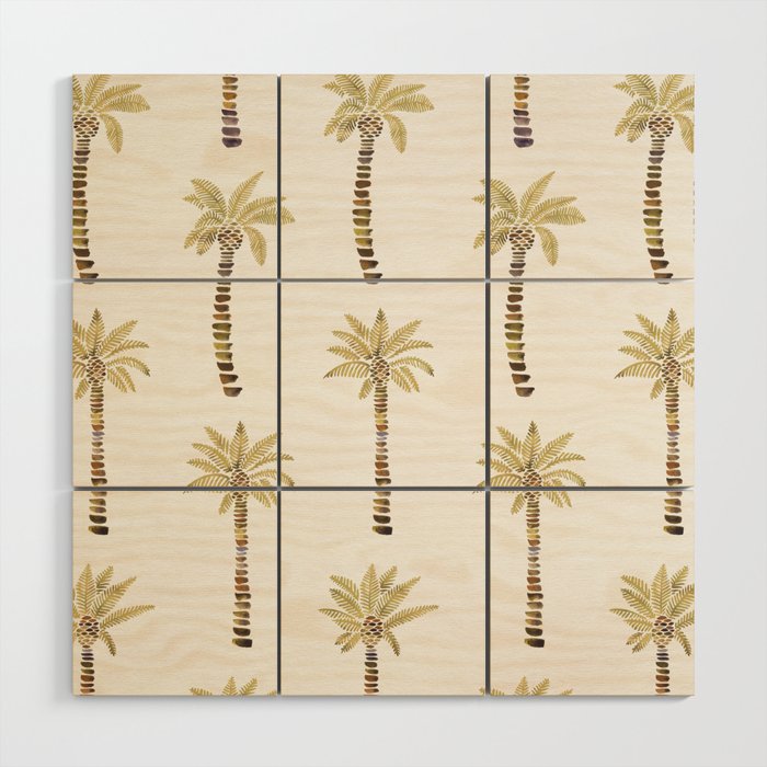 Mediterranean Palm Trees - Gold Palette Wood Wall Art Gallery Image 1