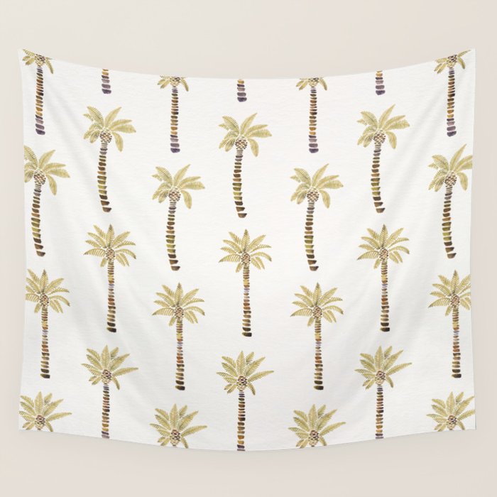 Mediterranean Palm Trees - Gold Palette Wall Tapestry Gallery Image 4
