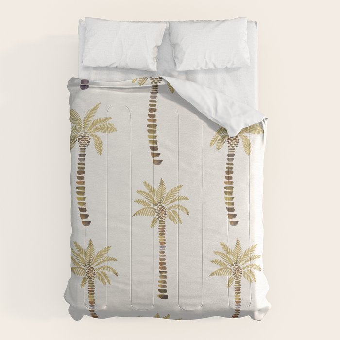 Mediterranean Palm Trees - Gold Palette Comforter Gallery Image 1