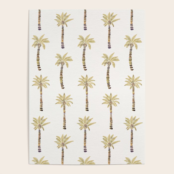 Mediterranean Palm Trees - Gold Palette Poster Gallery Image 1