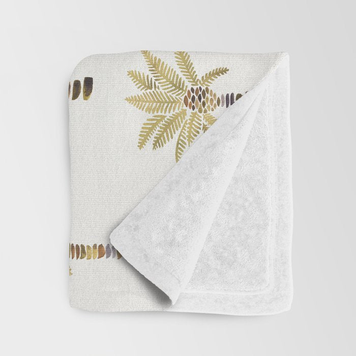 Mediterranean Palm Trees - Gold Palette Throw Blanket Gallery Image 3
