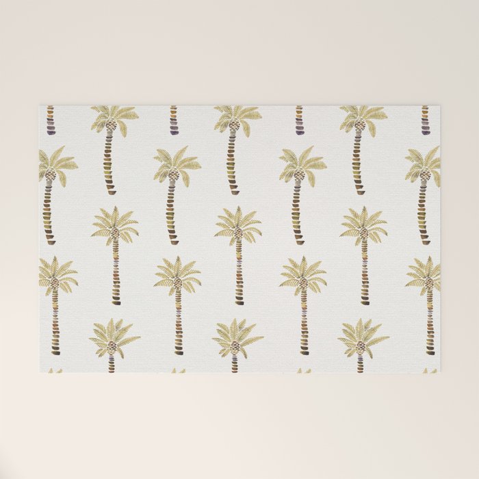 Mediterranean Palm Trees - Gold Palette Welcome Mat Gallery Image 1