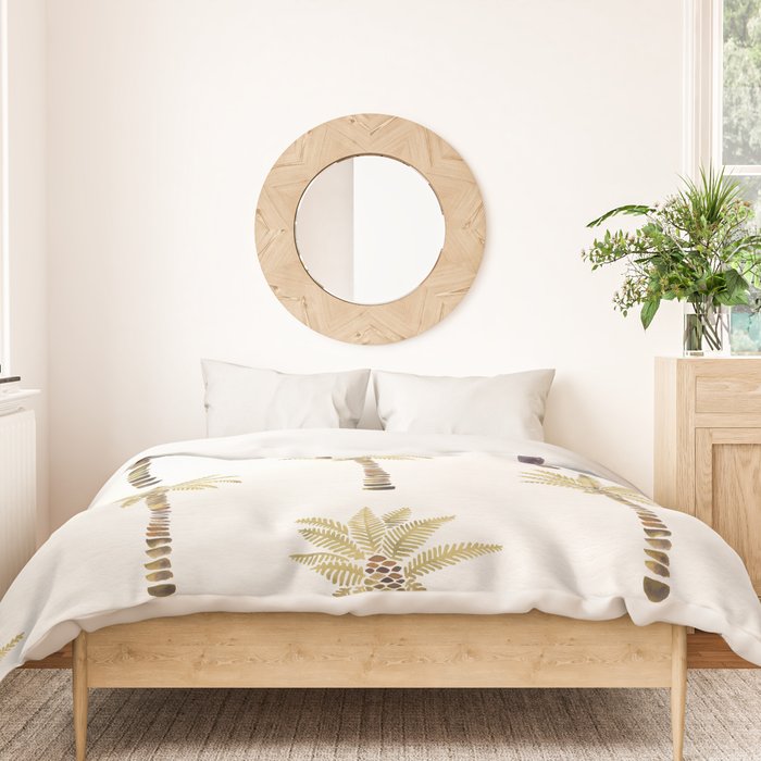 Mediterranean Palm Trees - Gold Palette Duvet Cover Gallery Image 3