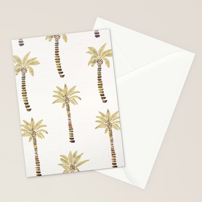 Mediterranean Palm Trees - Gold Palette Stationery Card Gallery Image 2