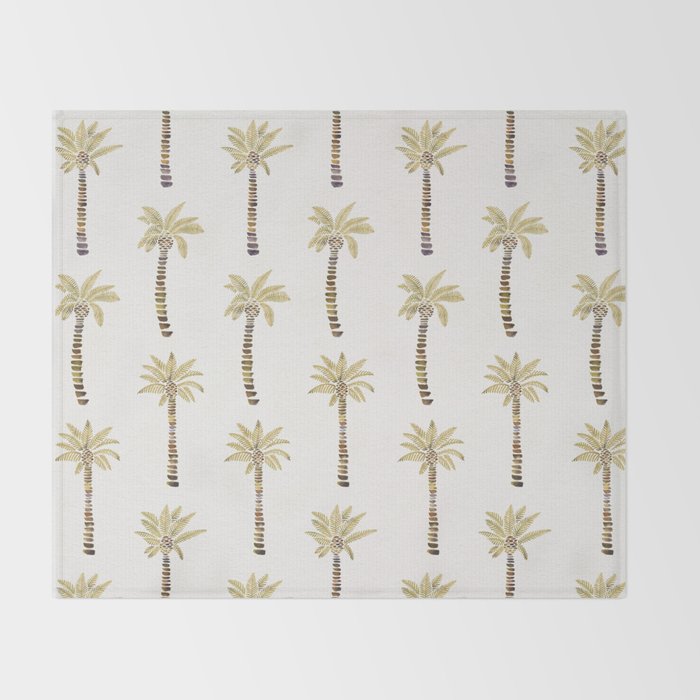 Mediterranean Palm Trees - Gold Palette Throw Blanket Gallery Image 2