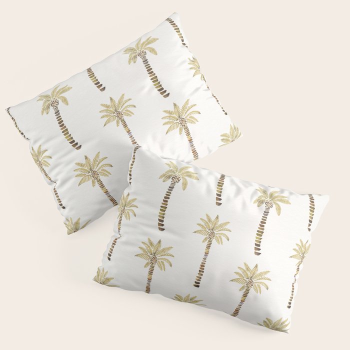 Mediterranean Palm Trees - Gold Palette Pillow Sham Gallery Image 1