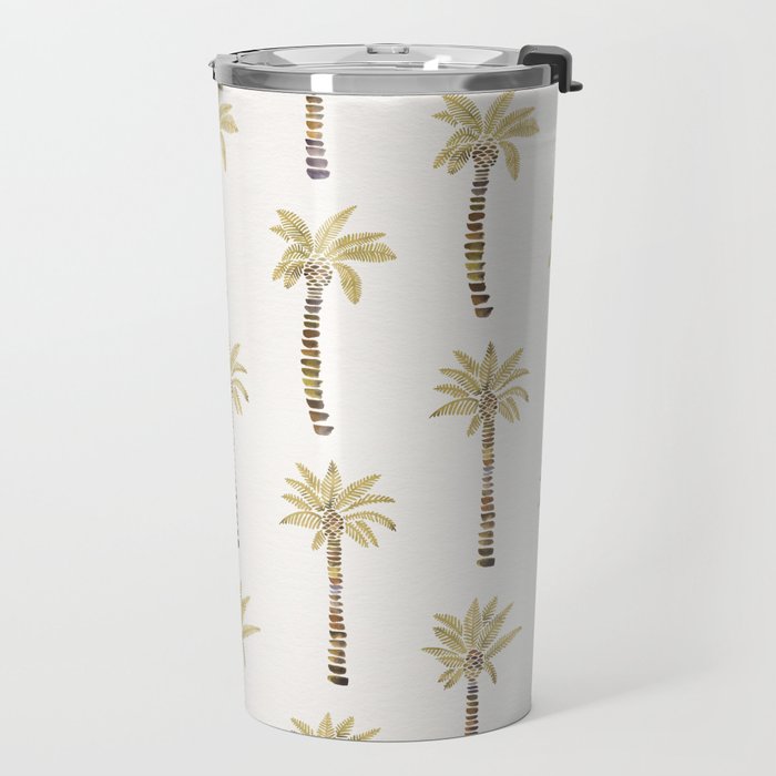 Mediterranean Palm Trees - Gold Palette Travel Mug Gallery Image 2