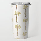 Mediterranean Palm Trees - Gold Palette Travel Mug Gallery Image 2