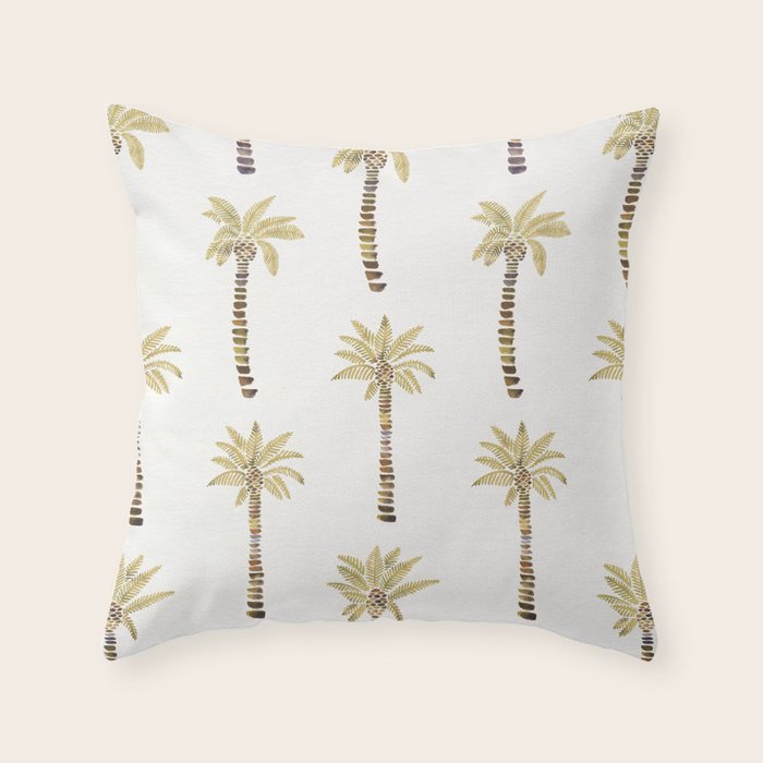 Mediterranean Palm Trees - Gold Palette Throw Pillow Gallery Image 6