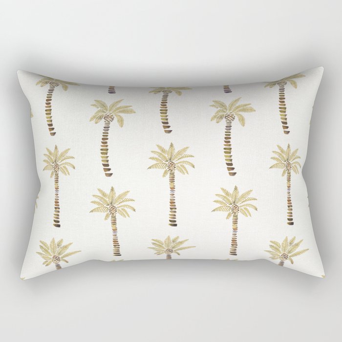 Mediterranean Palm Trees - Gold Palette Rectangular Pillow Gallery Image 1