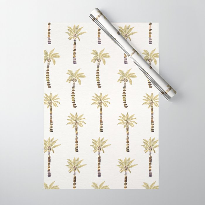 Mediterranean Palm Trees - Gold Palette Wrapping Paper Gallery Image 1