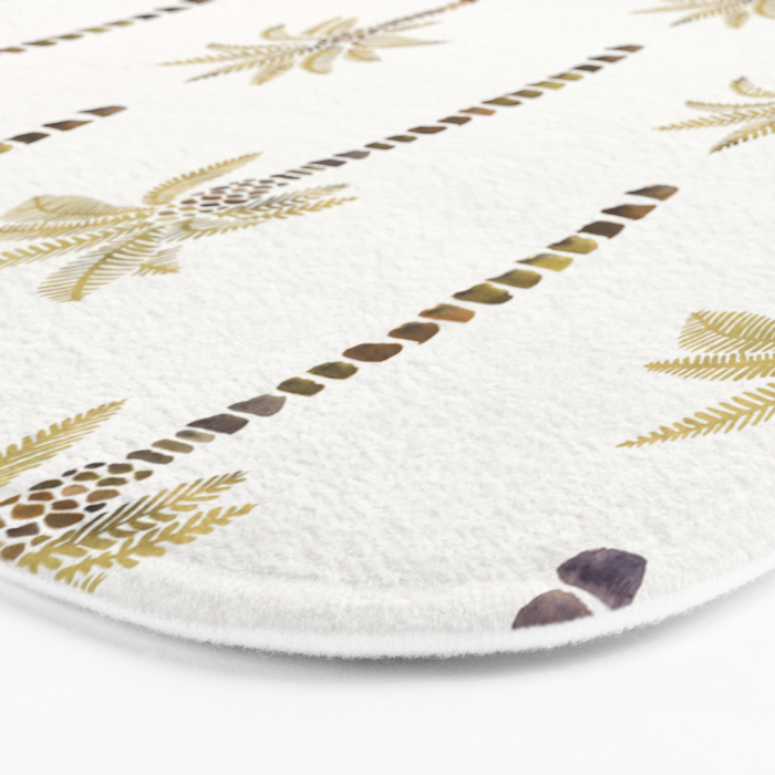 Mediterranean Palm Trees - Gold Palette Bath Mat Gallery Image 3