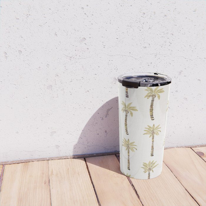 Mediterranean Palm Trees - Gold Palette Travel Mug Gallery Image 4