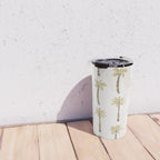 Mediterranean Palm Trees - Gold Palette Travel Mug Gallery Image 4