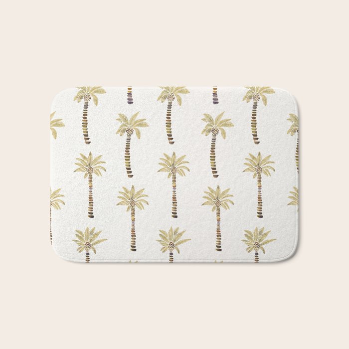 Mediterranean Palm Trees - Gold Palette Bath Mat Gallery Image 1
