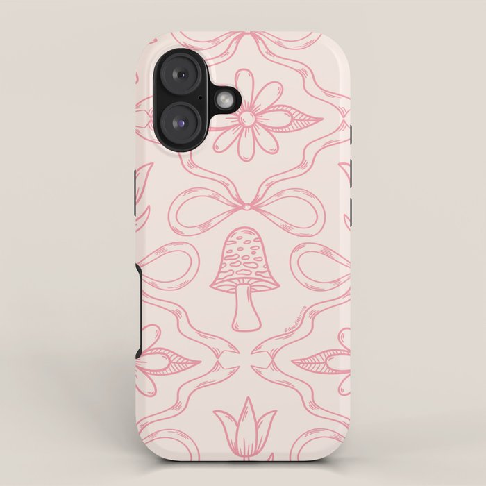 Spring Toile Print in Pink iPhone Case Gallery Image 1