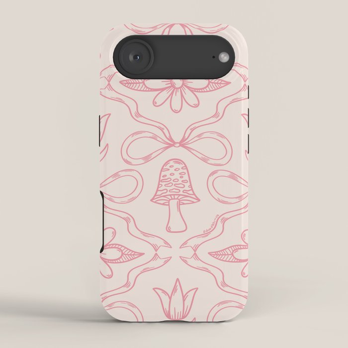 Spring Toile Print in Pink iPhone Case Gallery Image 2
