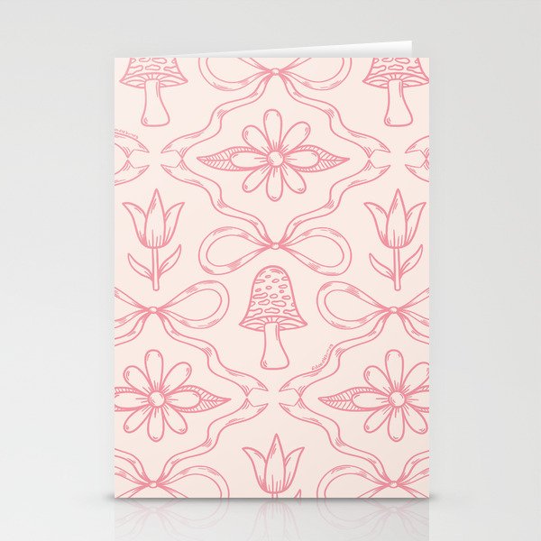 Spring Toile Print in Pink Stationery Card Gallery Image 1