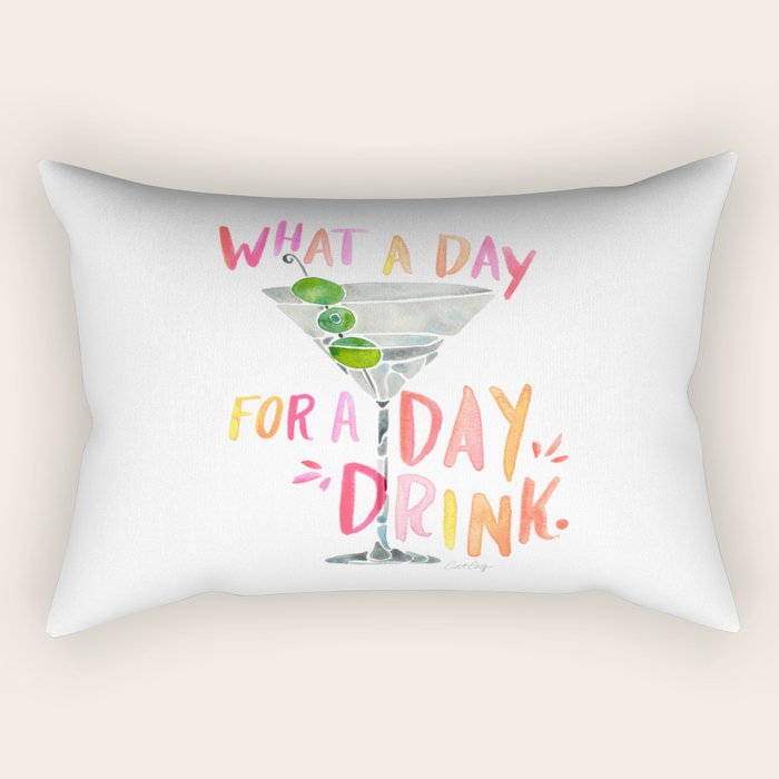 What a Day for a Day Drink â Melon Typography Rectangular Pillow Gallery Image 2