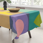 mid  century modern geometric checkers summer 2 Tablecloth Gallery Image 3