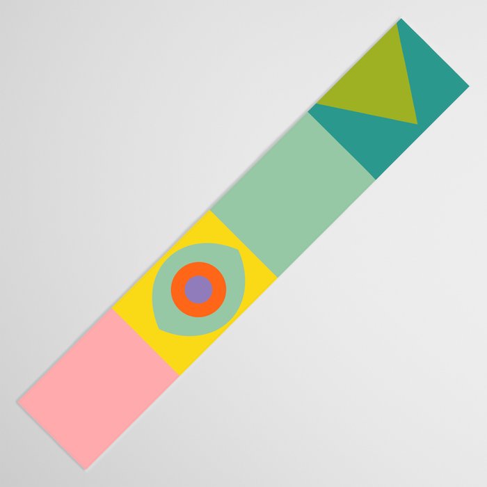 mid  century modern geometric checkers summer 2 Table Runner Gallery Image 3