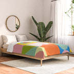 mid  century modern geometric checkers summer 2 Comforter Gallery Image 2