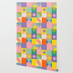 mid  century modern geometric checkers summer 2 Wallpaper Gallery Image 2